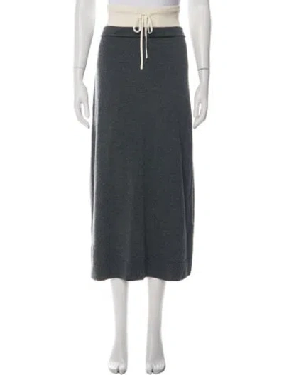 Pre-owned Sandro Wool Long Skirt In Green
