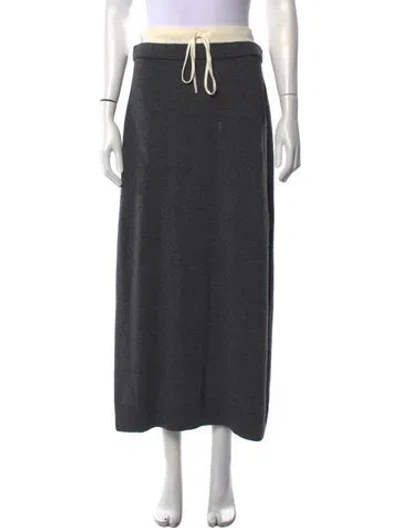 Pre-owned Sandro Wool Long Skirt In Grey