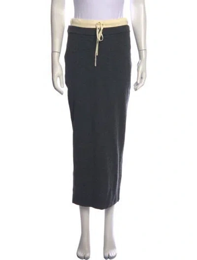 Pre-owned Sandro Wool Long Skirt In Grey