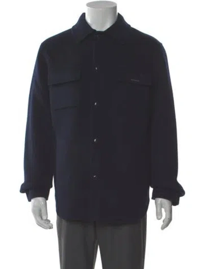 Pre-owned Sandro Wool Long Sleeve Shirt In Blue