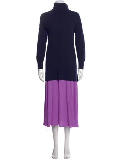 Pre-owned Sandro Wool Midi Length Dress In Blue