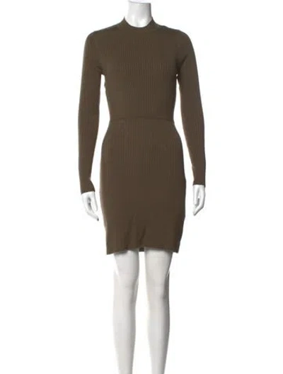 Pre-owned Sandro Wool Midi Length Dress In Green
