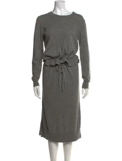 Pre-owned Sandro Wool Midi Length Dress In Grey