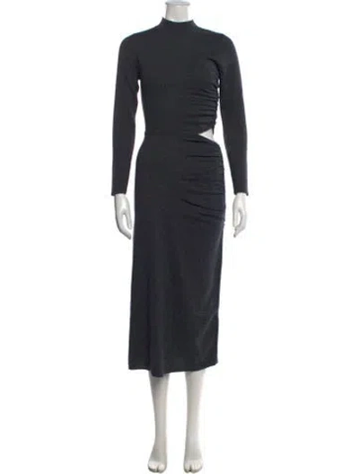 Pre-owned Sandro Wool Midi Length Dress W/ Tags In Gray