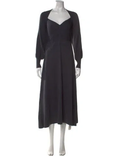 Pre-owned Sandro Wool Midi Length Dress W/ Tags In Grey