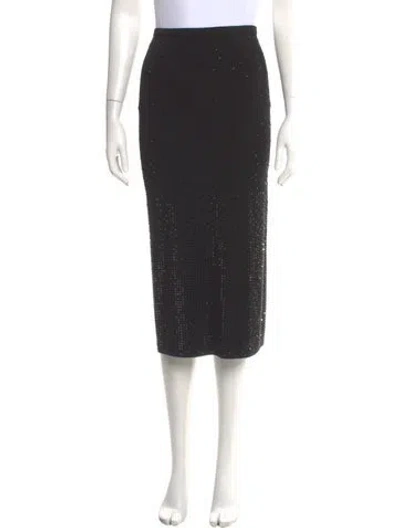 Pre-owned Sandro Wool Midi Length Skirt In Black