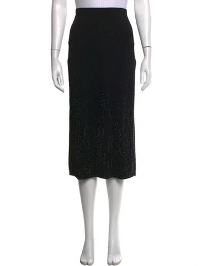 Pre-owned Sandro Wool Midi Length Skirt In Black