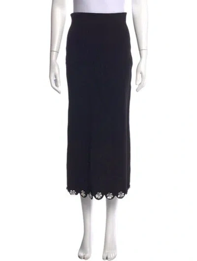 Pre-owned Sandro Wool Midi Length Skirt In Blue