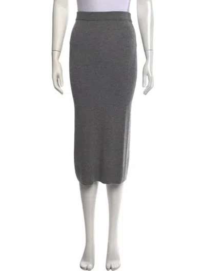 Pre-owned Sandro Wool Midi Length Skirt In Gray