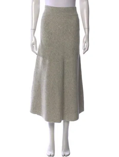 Pre-owned Sandro Wool Midi Length Skirt W/ Tags In Grey