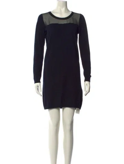 Pre-owned Sandro Wool Mini Dress In Black