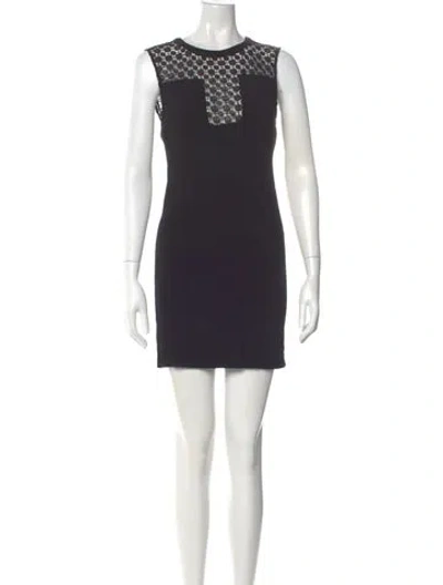 Pre-owned Sandro Wool Mini Dress In Black