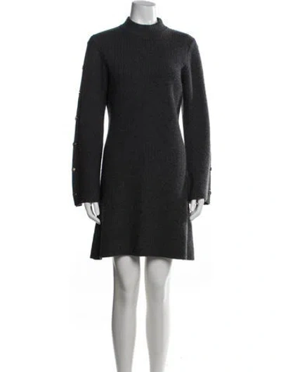 Pre-owned Sandro Wool Mini Dress In Black
