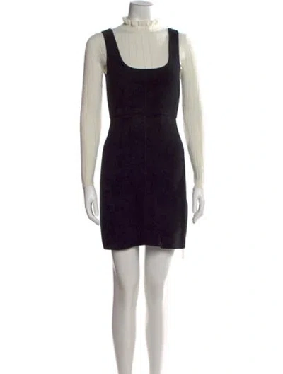 Pre-owned Sandro Wool Mini Dress In Black