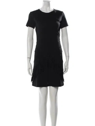 Pre-owned Sandro Wool Mini Dress In Black