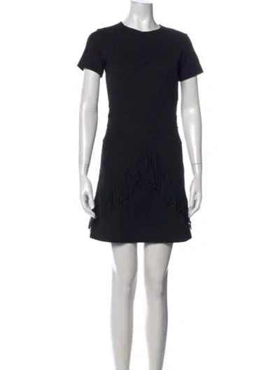 Pre-owned Sandro Wool Mini Dress In Black