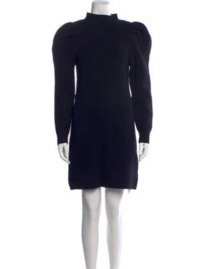 Pre-owned Sandro Wool Mini Dress In Black