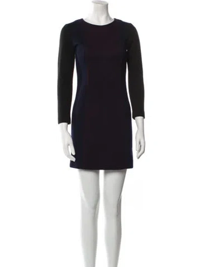 Pre-owned Sandro Wool Mini Dress In Blue