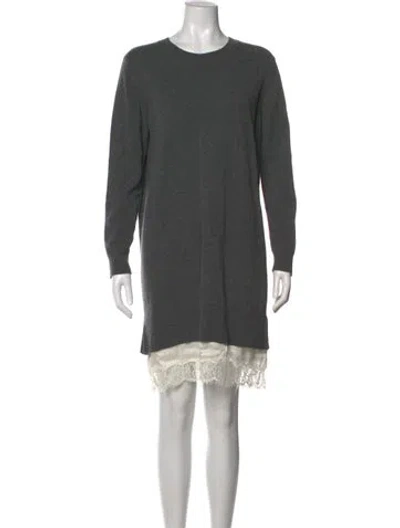 Pre-owned Sandro Wool Mini Dress In Gray