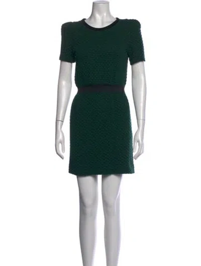Pre-owned Sandro Wool Mini Dress In Green