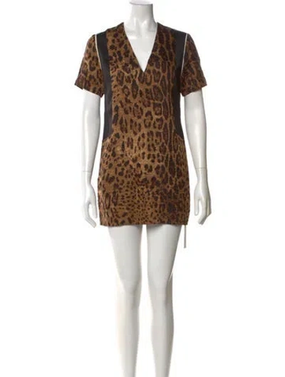 Pre-owned Sandro Wool Mini Dress In Neutral