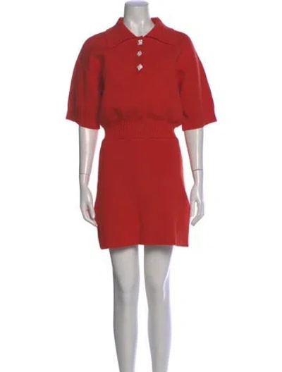Pre-owned Sandro Wool Mini Dress In Orange