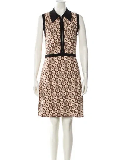 Pre-owned Sandro Wool Mini Dress W/ Tags In Brown