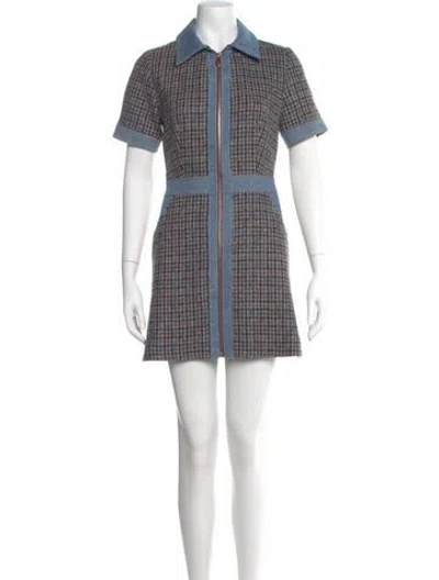 Pre-owned Sandro Wool Mini Dress W/ Tags In Neutrals
