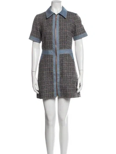 Pre-owned Sandro Wool Mini Dress In White