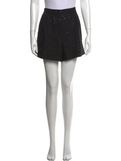 Pre-owned Sandro Wool Mini Shorts In Black
