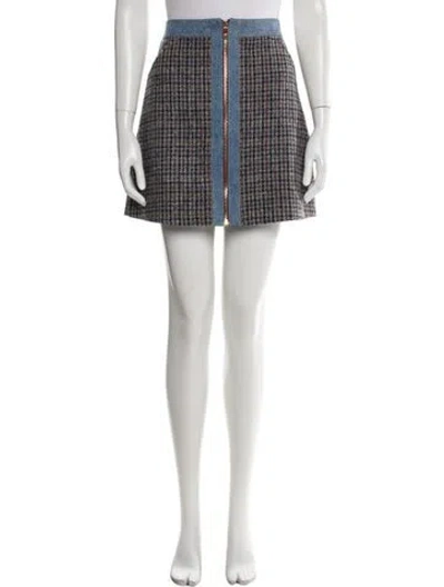 Pre-owned Sandro Wool Mini Skirt In Blue