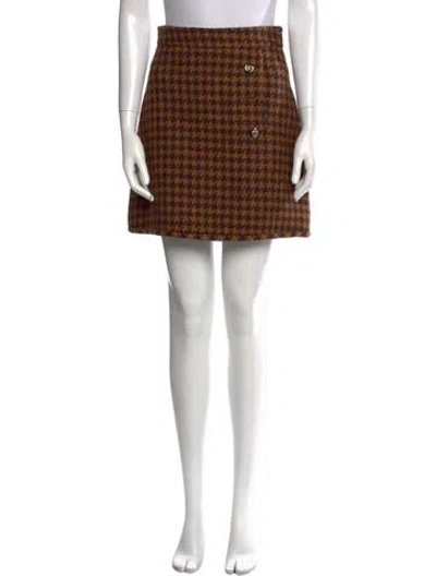 Pre-owned Sandro Wool Mini Skirt In Brown