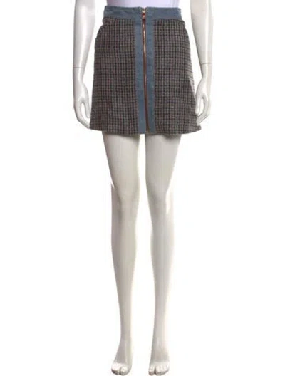 Pre-owned Sandro Wool Mini Skirt In Brown