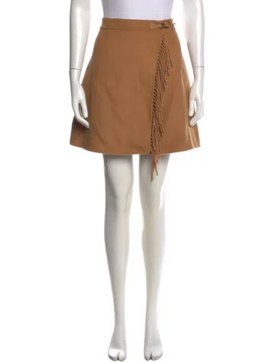 Pre-owned Sandro Wool Mini Skirt In Brown