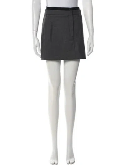 Pre-owned Sandro Wool Mini Skirt In Gray