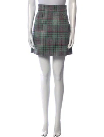 Pre-owned Sandro Wool Mini Skirt In Green