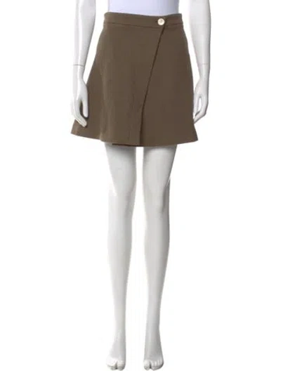 Pre-owned Sandro Wool Mini Skirt In Green