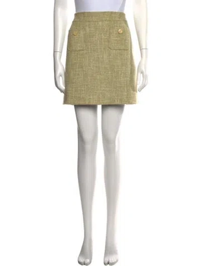 Pre-owned Sandro Wool Mini Skirt In Green