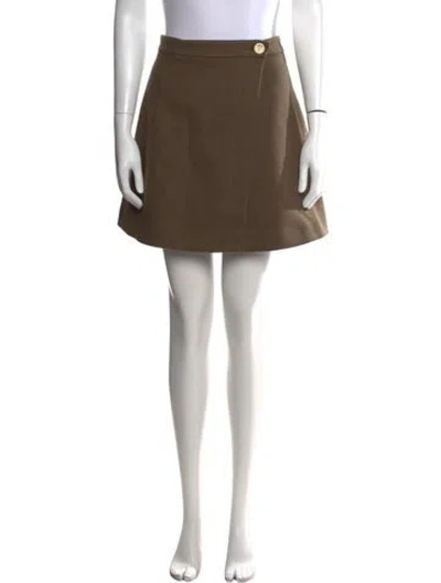 Pre-owned Sandro Wool Mini Skirt In Green