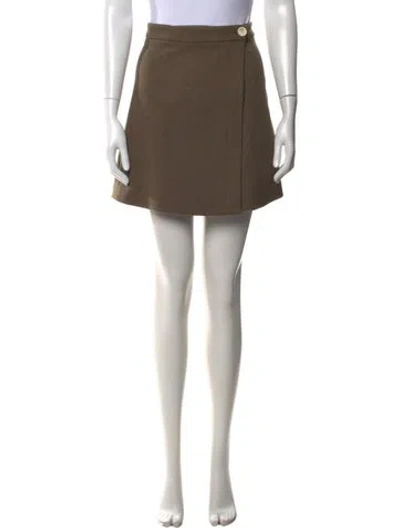 Pre-owned Sandro Wool Mini Skirt In Green
