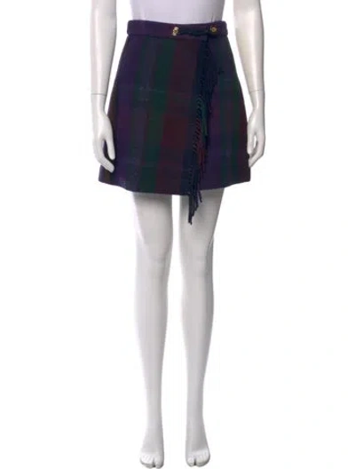 Pre-owned Sandro Wool Mini Skirt In Purple