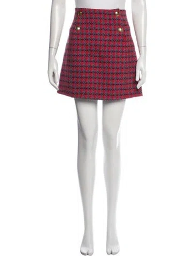 Pre-owned Sandro Wool Mini Skirt In Red