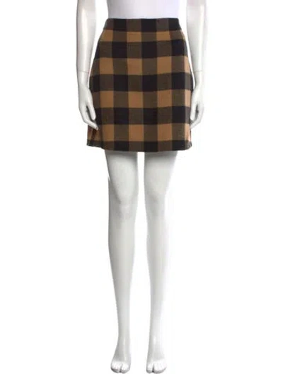 Pre-owned Sandro Wool Mini Skirt W/ Tags In Brown