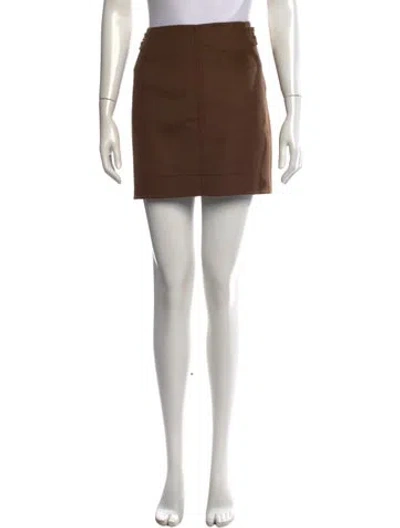 Pre-owned Sandro Wool Mini Skirt W/ Tags In Brown