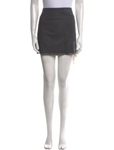 Pre-owned Sandro Wool Mini Skirt W/ Tags In Gray