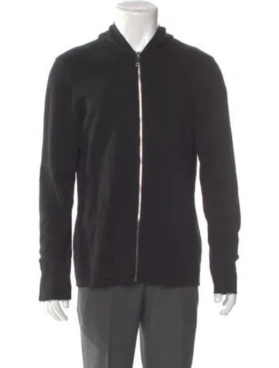 Pre-owned Sandro Wool Mock Neck Cardigan In Gray