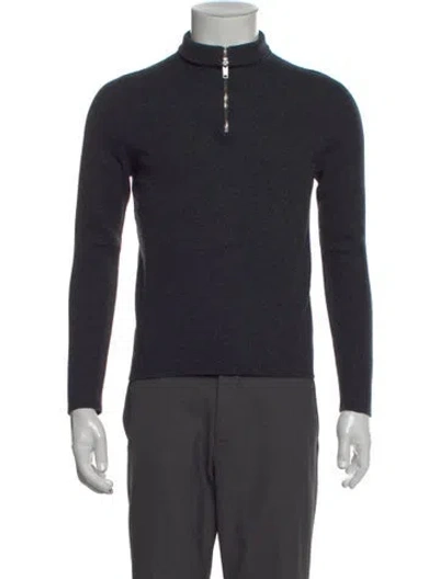 Pre-owned Sandro Wool Mock Neck Pullover In Black