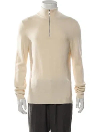 Pre-owned Sandro Wool Mock Neck Pullover In Neutral