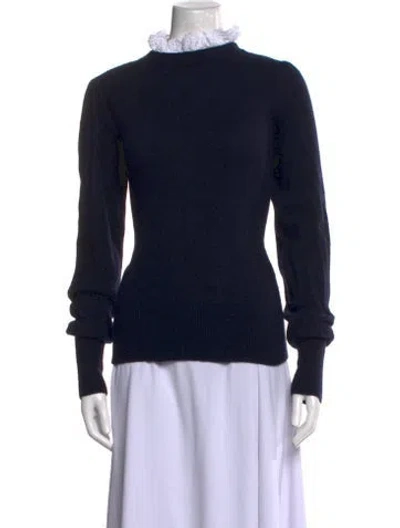 Pre-owned Sandro Wool Mock Neck Sweater In Black