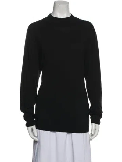 Pre-owned Sandro Wool Mock Neck Sweater In Blue